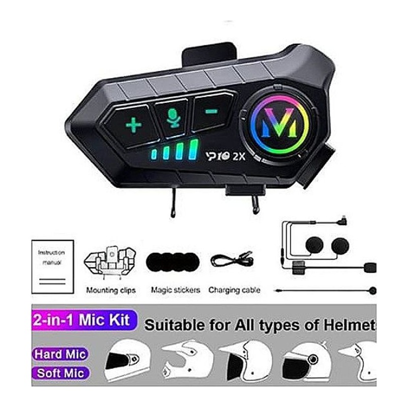 Intercomunicador Casco Moto Y10x2 